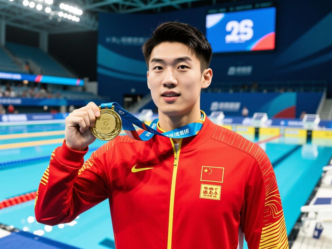 中国男子游泳队员意外斩获奖牌